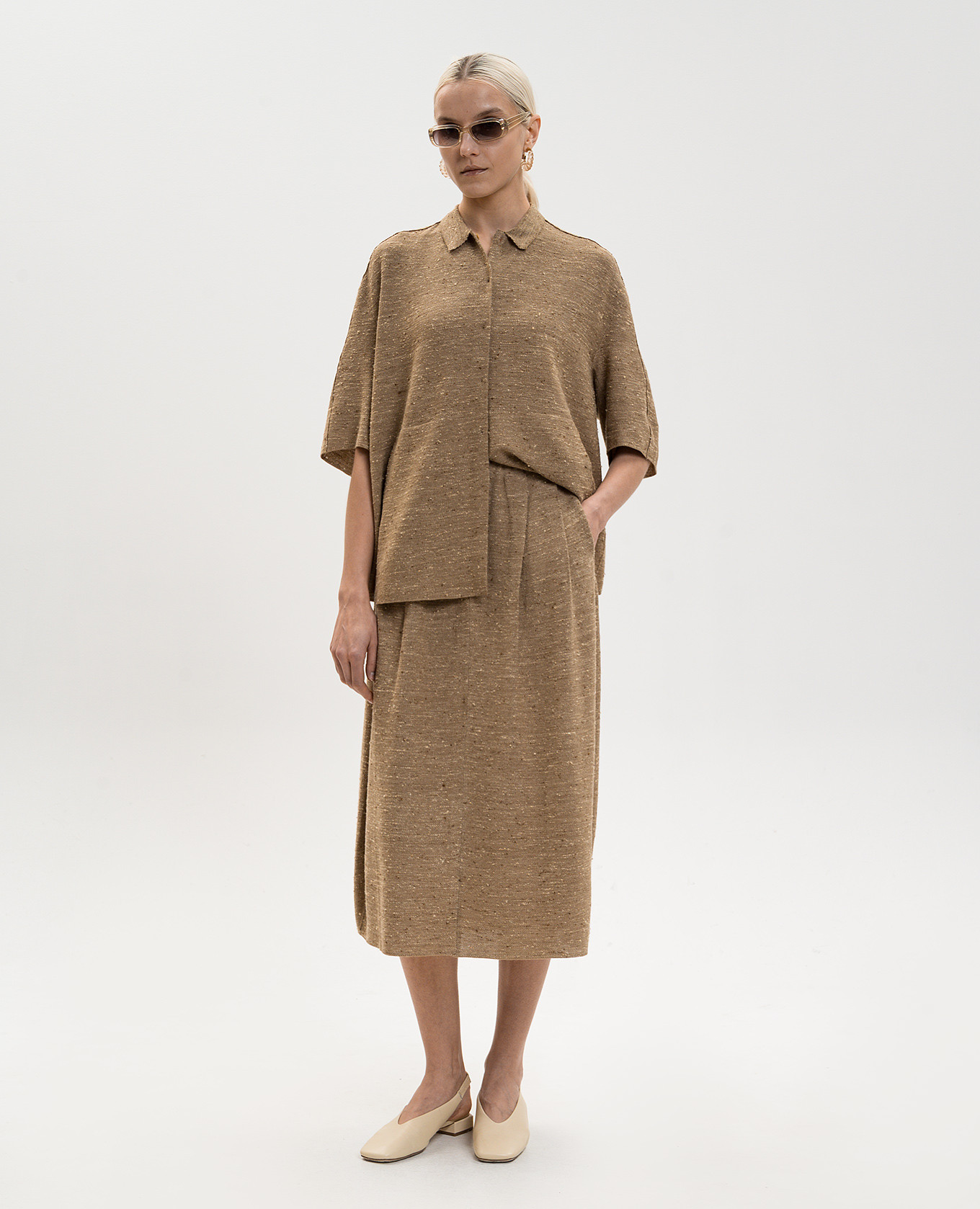 

Brown shirt with silk BOBOUTIC