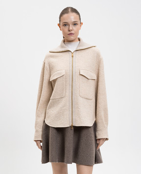 Moncler Beige jacket with wool K20932F00022597TE