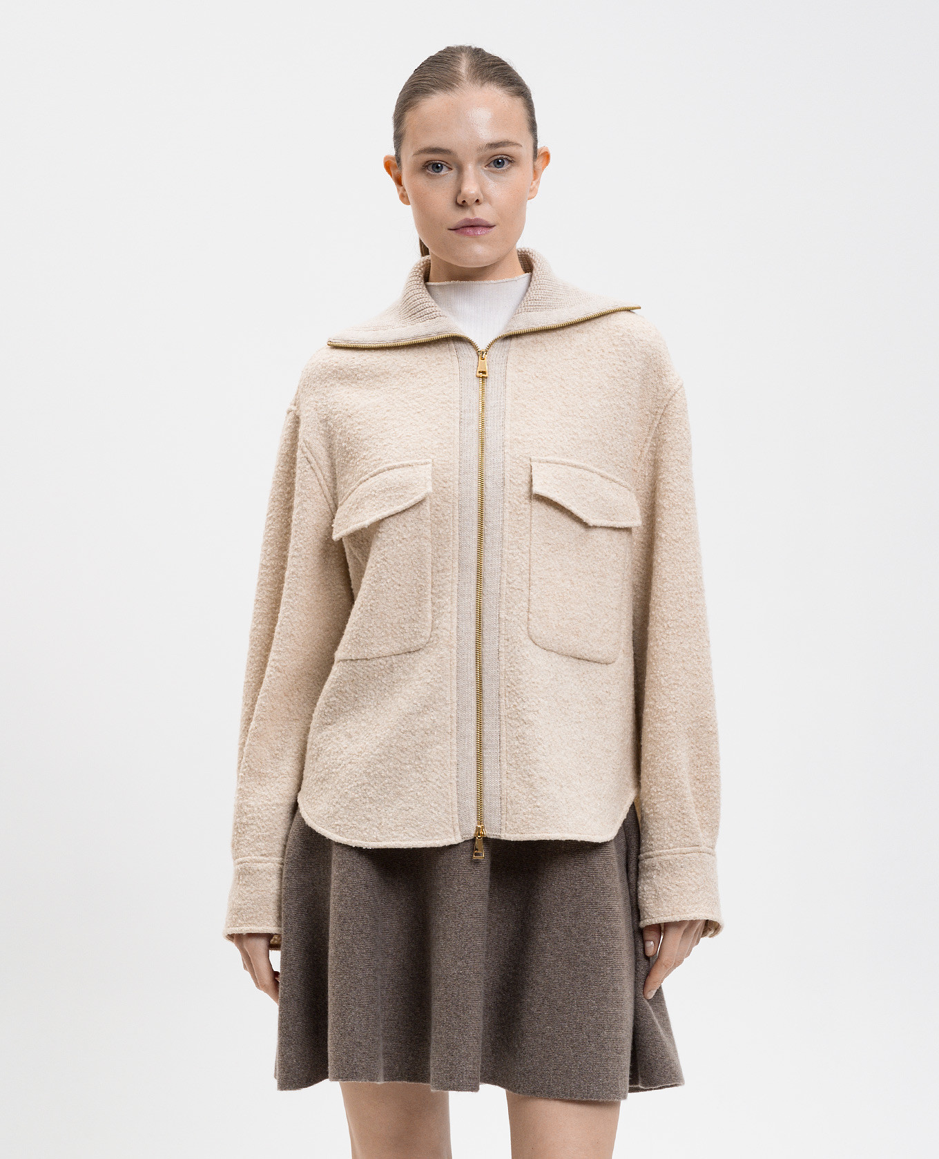 

Beige jacket with wool Moncler