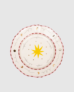 Bitossi Home White porcelain dinner plate Star PAN01001