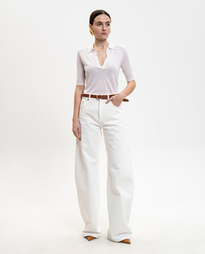 Gabriela Hearst Frank white cashmere and silk top X009330A003