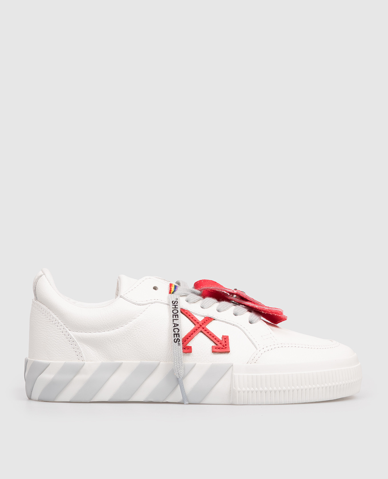 Children's white leather Vulcanized sneakers