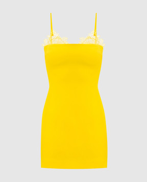 David Koma Yellow mini dress with lace RE26DK85D