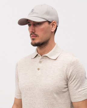 Brunello Cucinelli Gray cap with logo embroidery M277P9850