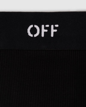 Off-White Black bikini with logo pattern OWUC002F25JER001