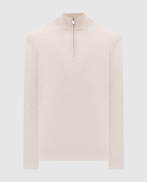 Brunello Cucinelli Beige cashmere zip-up jumper M2200124