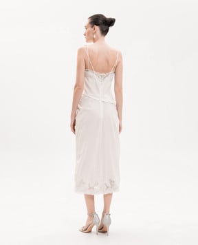 Ermanno Scervino Ivory silk dress with crystals D482Q713APCTVKX