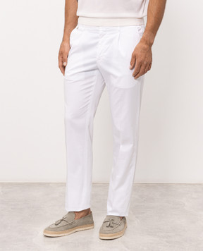 Stefano Ricci White pants with logo patch M1T5100126CTEA2S