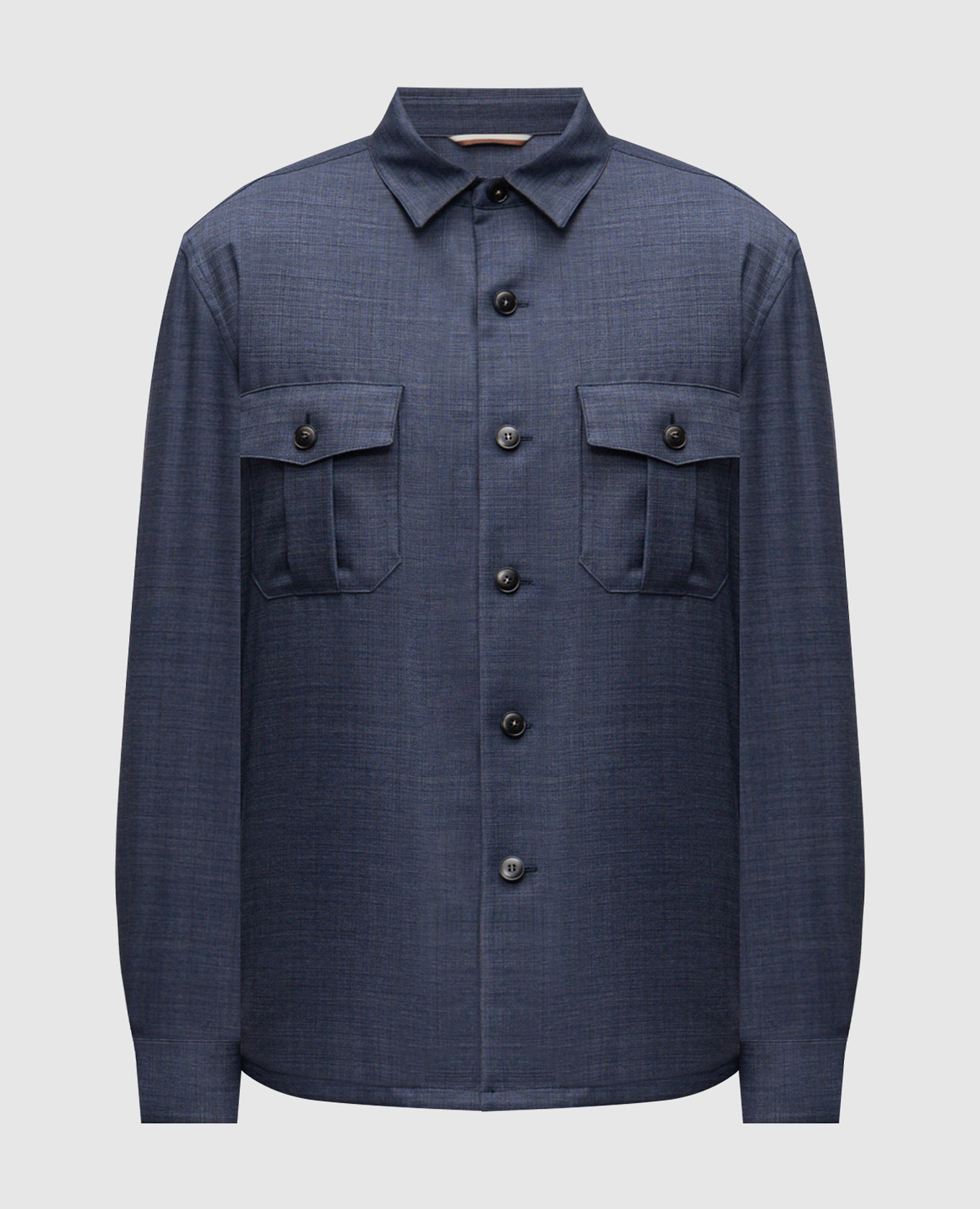 

Blue wool shirt with emblem Canali