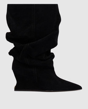 Balmain Black suede boots HN1TA181LCTA