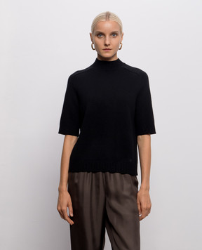 Loulou de Saison RUTH black cashmere sweater with short sleeves RUTH