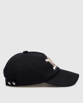 Max Mara MXARIBALDO blue cap with embroidered monogram logo MXARIBALDO