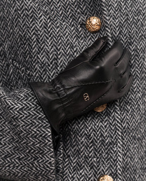 Valentino Black leather gloves 9W2GDA57CZV