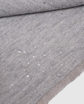 Peserico Gray scarf with sequins A31549C0CC889