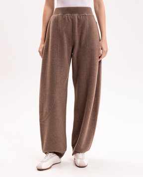 Max Mara CESTO brown wool and cashmere joggers MXSCESTO