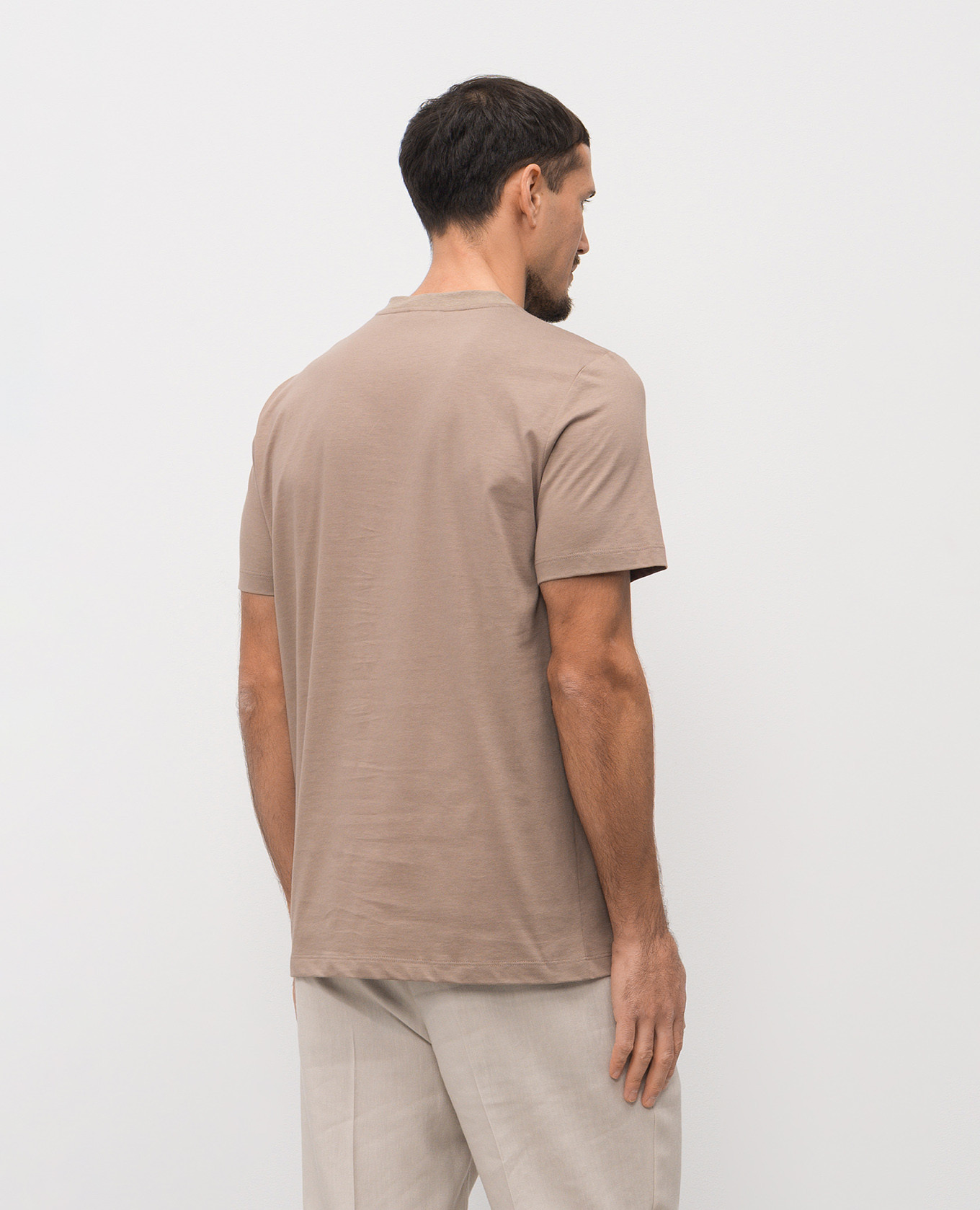 Beige T-shirt with logo Peserico 4