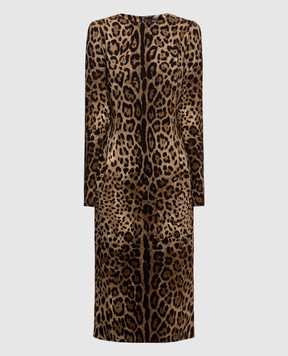 Dolce&Gabbana Brown leopard print dress F6GAVTFSRKY
