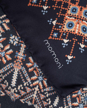 Momoni Blue Nipponia silk scarf MOSC00186MO