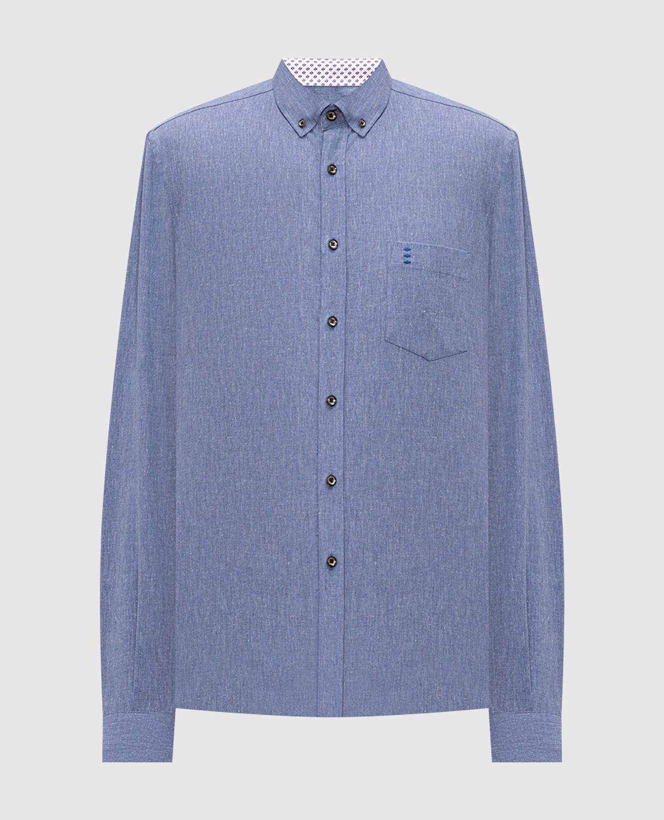 Blue shirt with linen Florentino