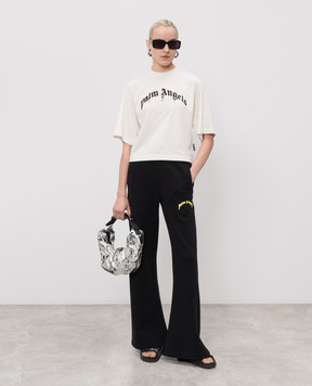 Palm Angels Ivory T-shirt with logo print PWAA079S26JER004