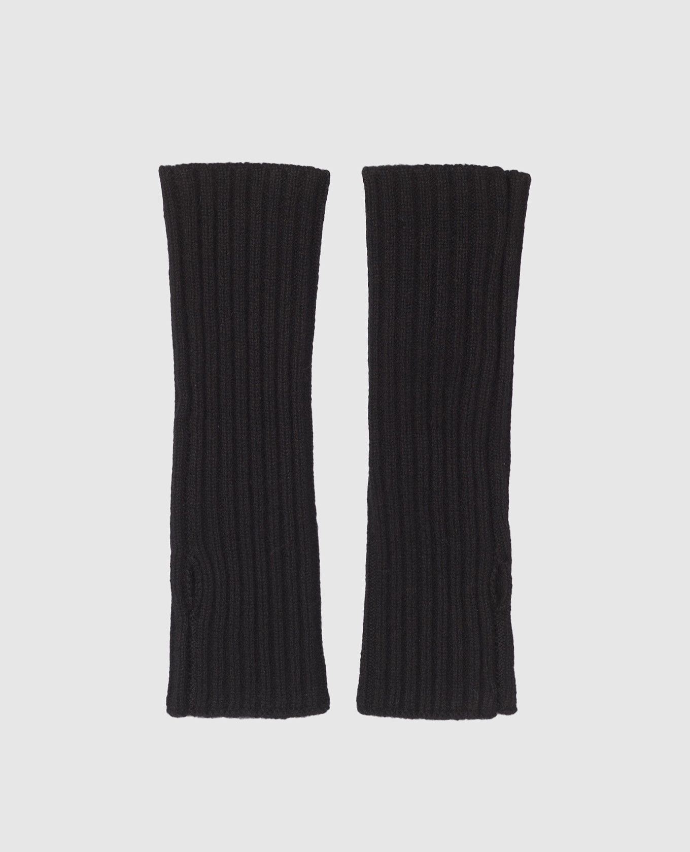 Black cashmere mittens