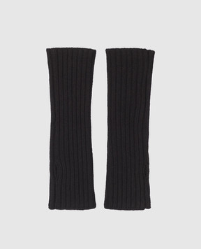 Yves Salomon Black cashmere mittens 25WAA510XXMACA