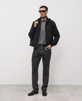 Enrico Mandelli Black jacket with hood 3T515A519V