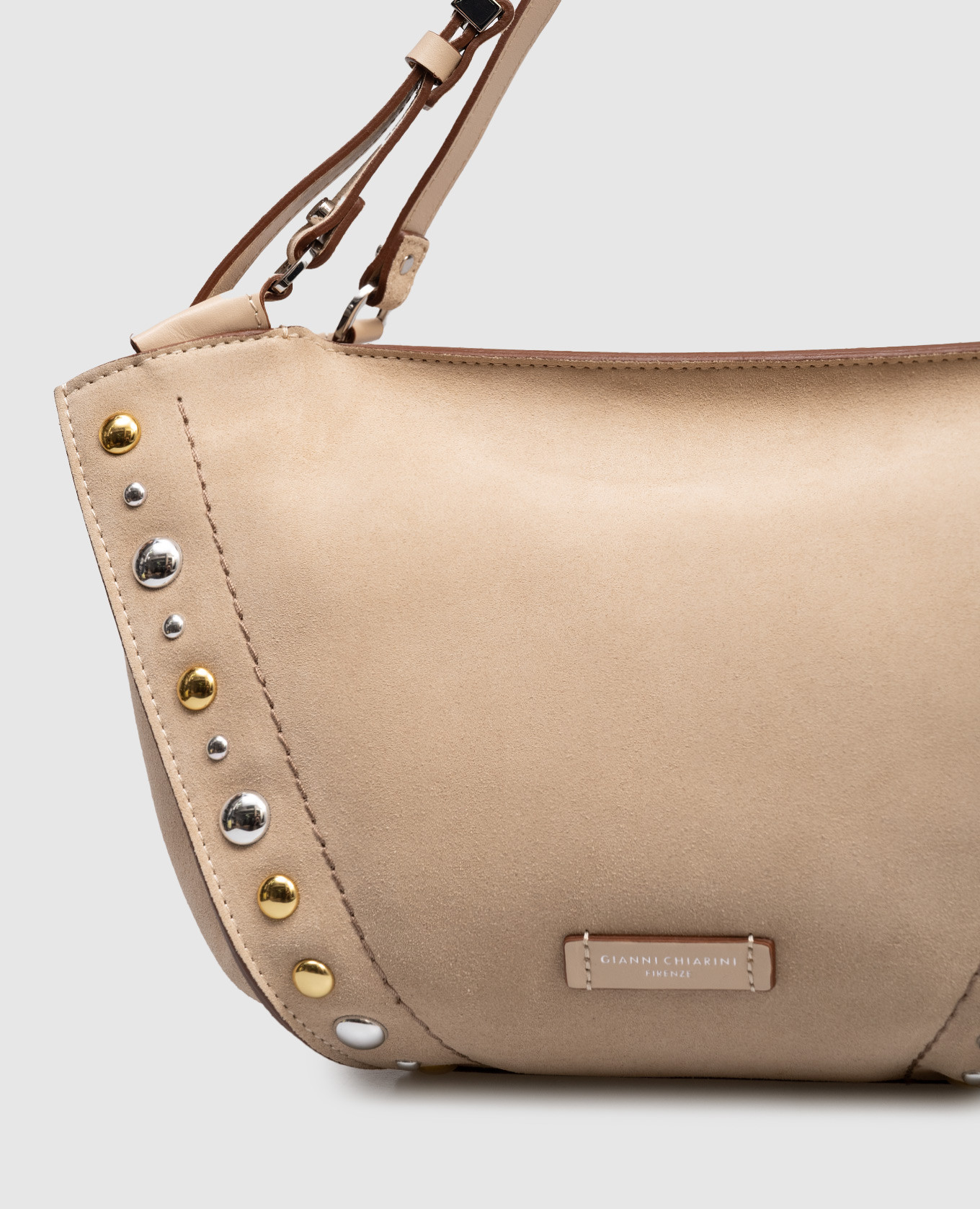 Bloom beige suede tote bag Gianni Chiarini 4