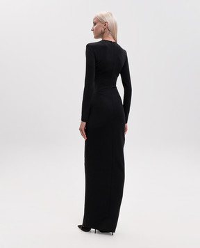 Balmain Black zipper maxi dress HF1RR834JL05