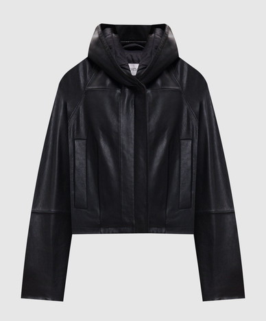 Black leather jacket KABALA