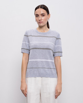 Peserico Gray striped top A99091F149173M