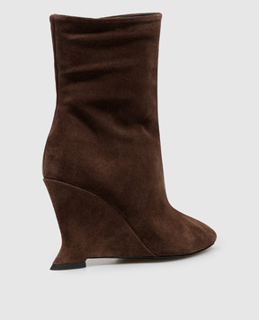 Balmain Brown suede ankle boots HN0TE311LCMK