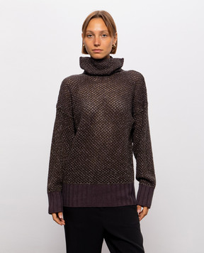 Twinset Brown sweater with lurex 262TF3010