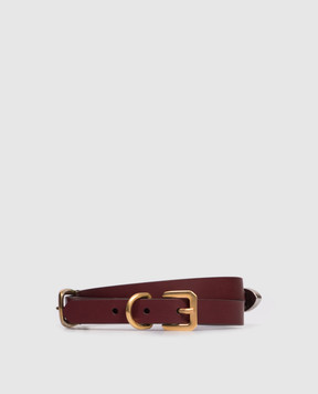 Etro Burgundy leather belt with three buckles WP3B0052AP399
