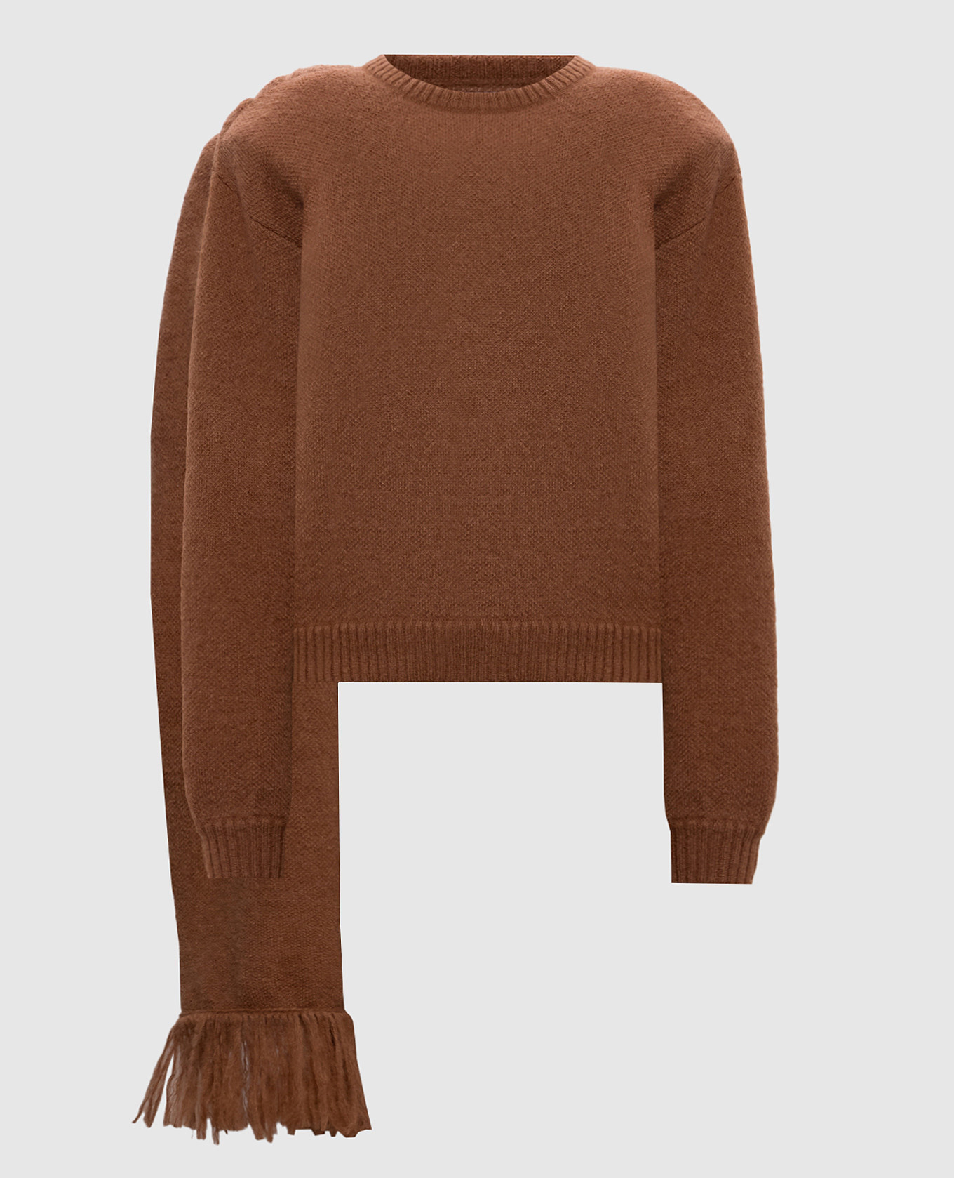 Brown wool sweater with scarf