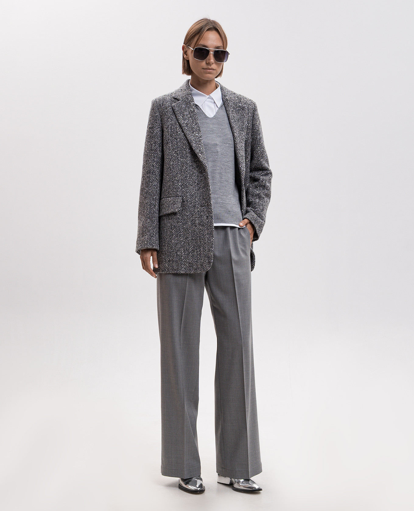 Gray pants with wool Peserico 2
