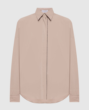 Brunello Cucinelli Beige shirt with monil chain M0091MA636