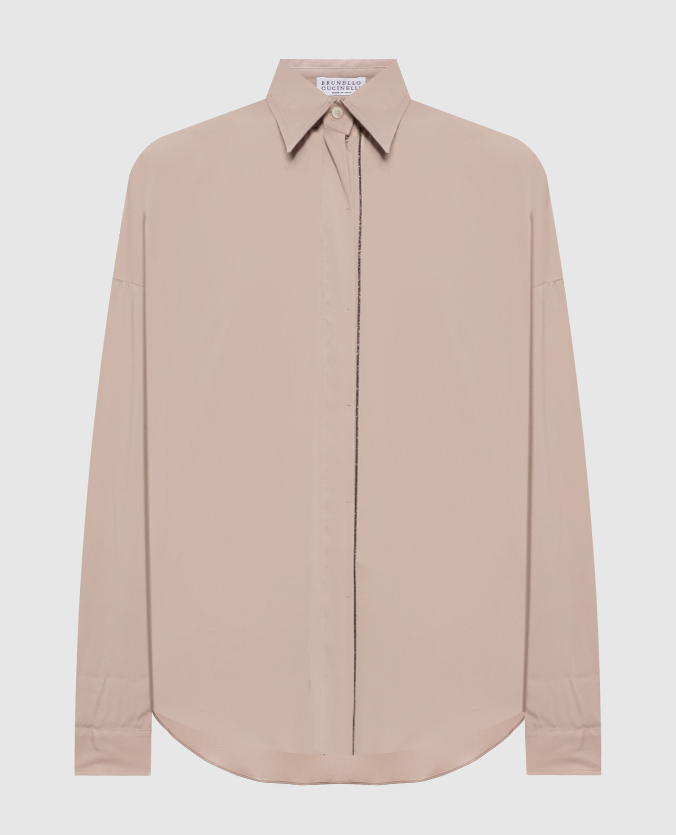 Beige shirt with monil chain