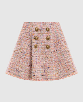 Balmain Pink tweed skirt HF1LA680XM17