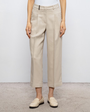 Peserico Beige trousers with lapels A0475808879