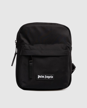 Palm Angels Black sling bag with logo patch PMNQ01ES26FAB001