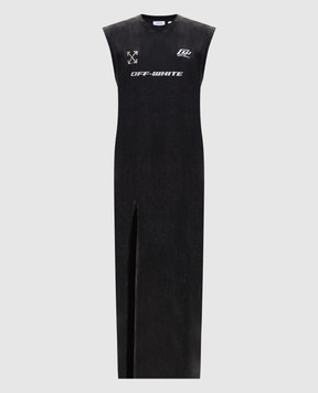 Off-White Gray dress with logo print 2DH00BS26JER001