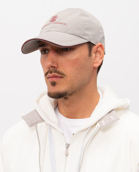 Brunello Cucinelli Beige cap with embroidered emblem MM4799859