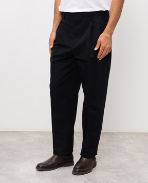 Brunello Cucinelli Navy blue linen pants MH253S2440