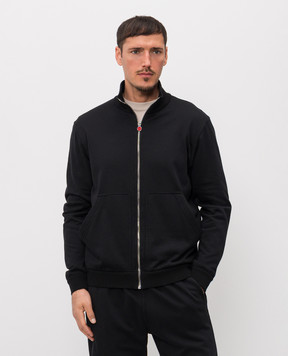 Kiton Black sports jacket with silk UMK0888