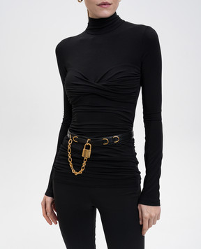 Balmain Black leather belt FN1WJ196LSLX