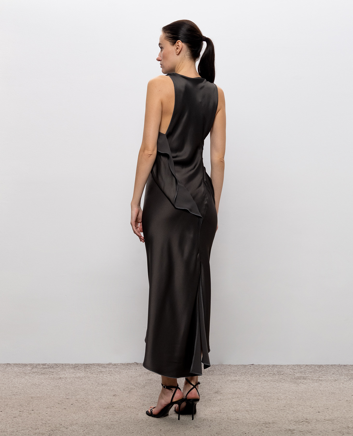 Brown midi dress Victoria Beckham 3