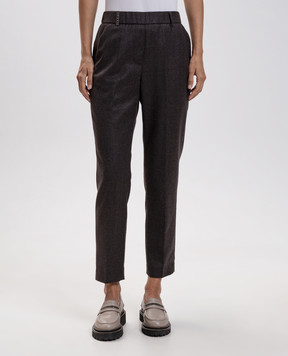 Peserico Brown wool pants A0419703359