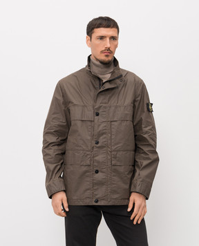 Stone Island Brown jacket with logo patch L1S154100024S0290