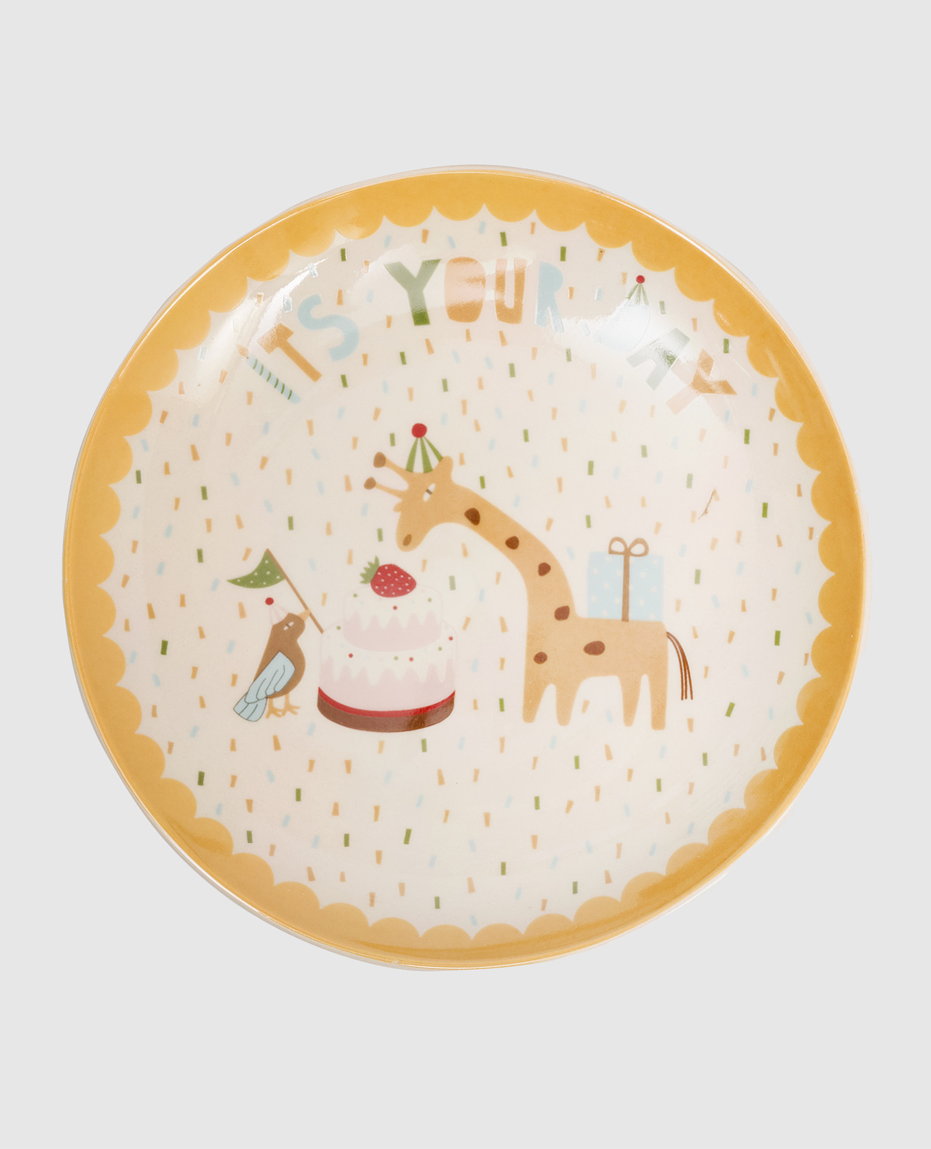 

Orange children's ceramic plate Celebrate Bloomingville